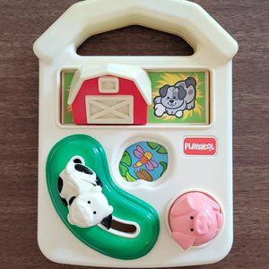 Vintage 1996 Farm Activity Toy #35225 - Cow, Pig, Barn